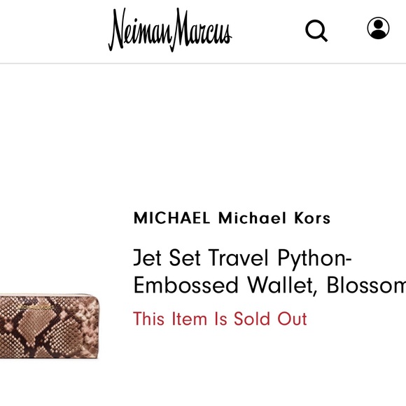 Michael Kors Jet Set Travel Python Embossed Ladies Wallet Blossom - Picture 3 of 5